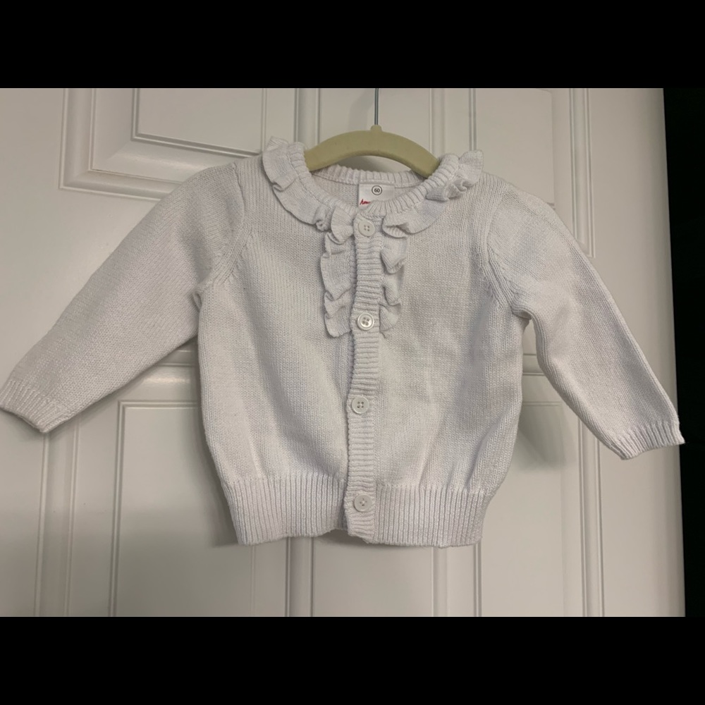 ✔️SOLD✔️ Hanna Andersson white ruffle cardigan